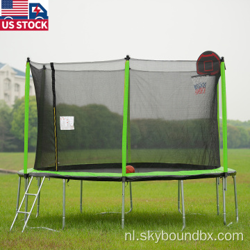 12 voet trampoline met veiligheidsbehuizing en ladder